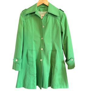 BER-JAC | 60s Vintage Spring Green Trench Coat Rain Coat, Retro Jacket Small